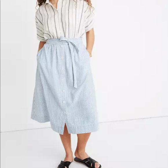 Madewell Dresses & Skirts - Madewell Tie Palisade Button-Front MIDI Skirt